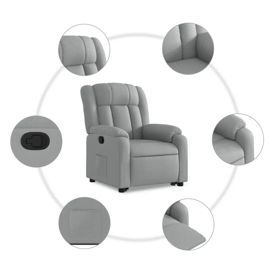 Fauteuil inclinable Gris clair Tissu - 8