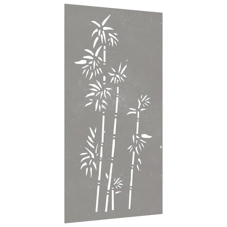 Décoration murale jardin 105x55 cm acier corten design bambou - 3