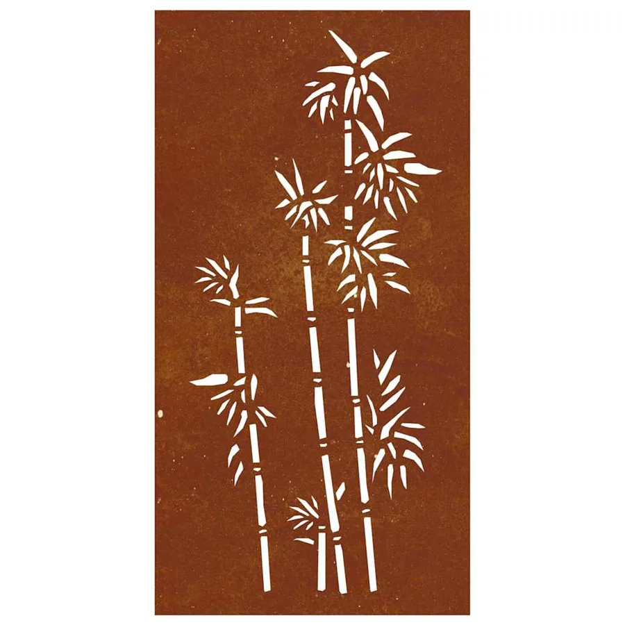 Décoration murale jardin 105x55 cm acier corten design bambou - 5