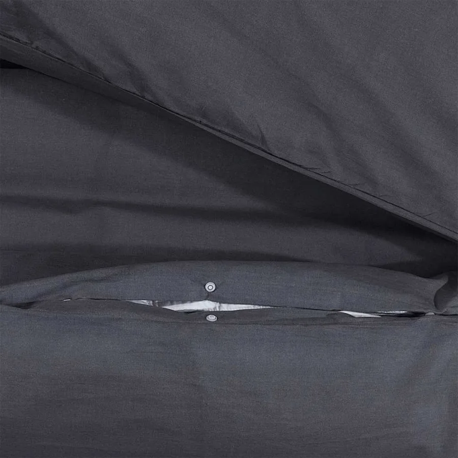 Ensemble de housse de couette Noir 200x200 cm Coton - 4