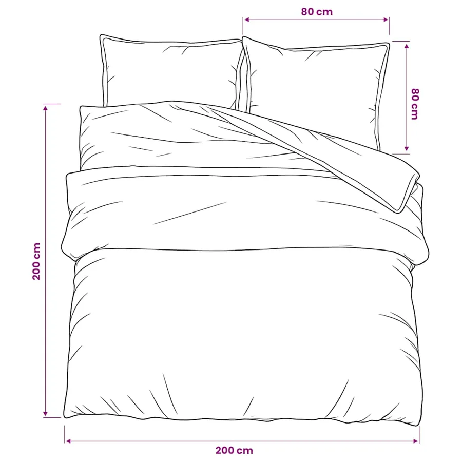 Ensemble de housse de couette rose 200x200 cm Coton - 6