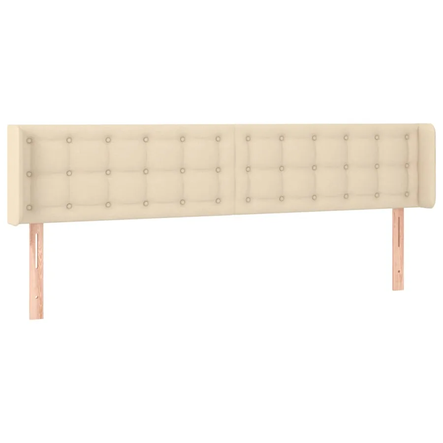 Tête de lit avec oreilles Crème 183x16x78/88 cm Tissu - 2