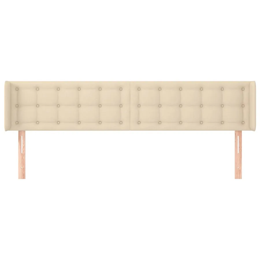 Tête de lit avec oreilles Crème 183x16x78/88 cm Tissu - 3