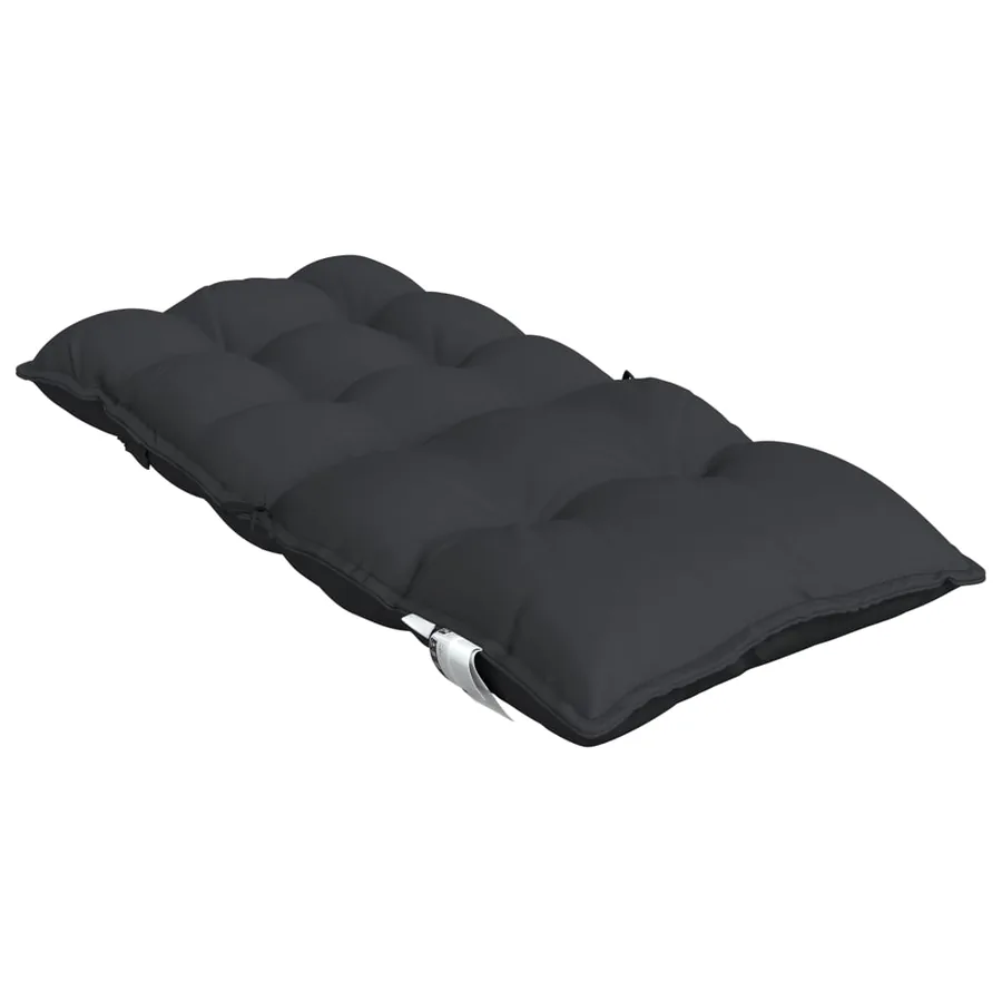 Coussins de chaise à dossier bas lot de 4 noir tissu oxford - 6