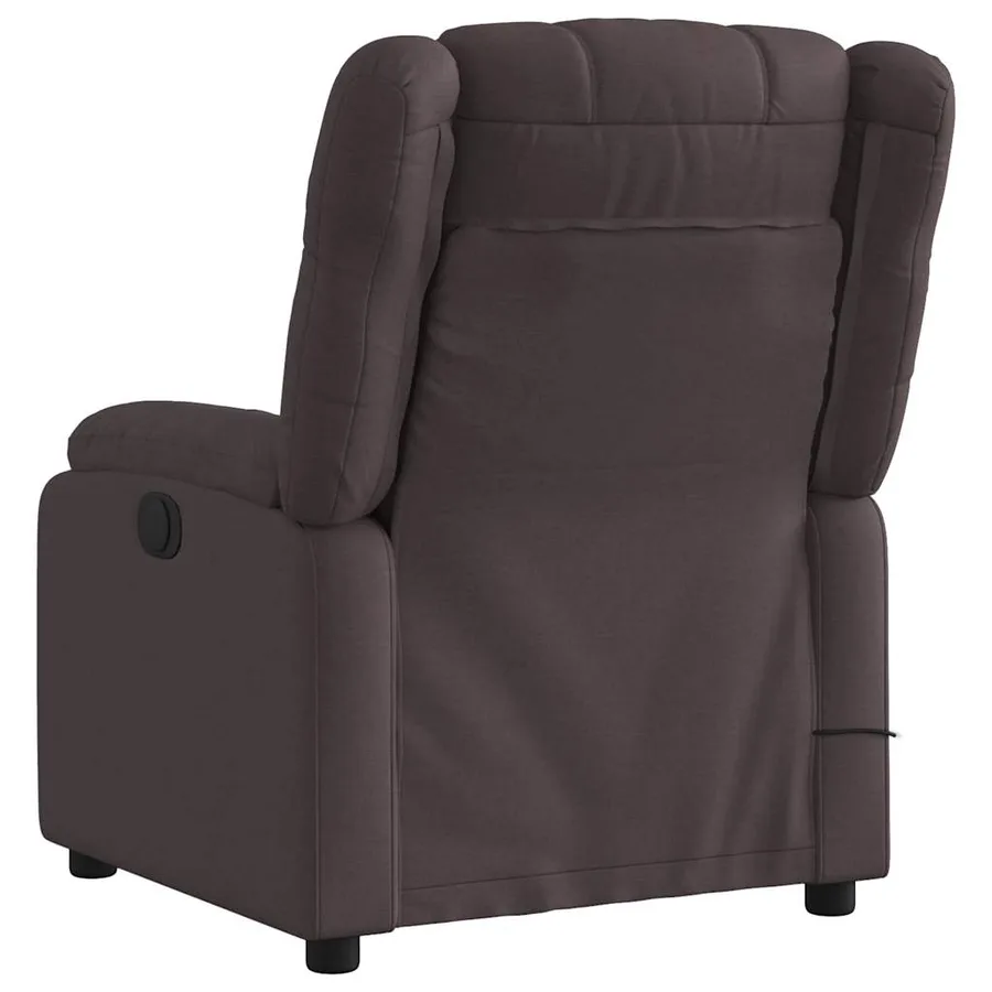 Fauteuil de massage inclinable électrique Marron foncé Tissu - 5