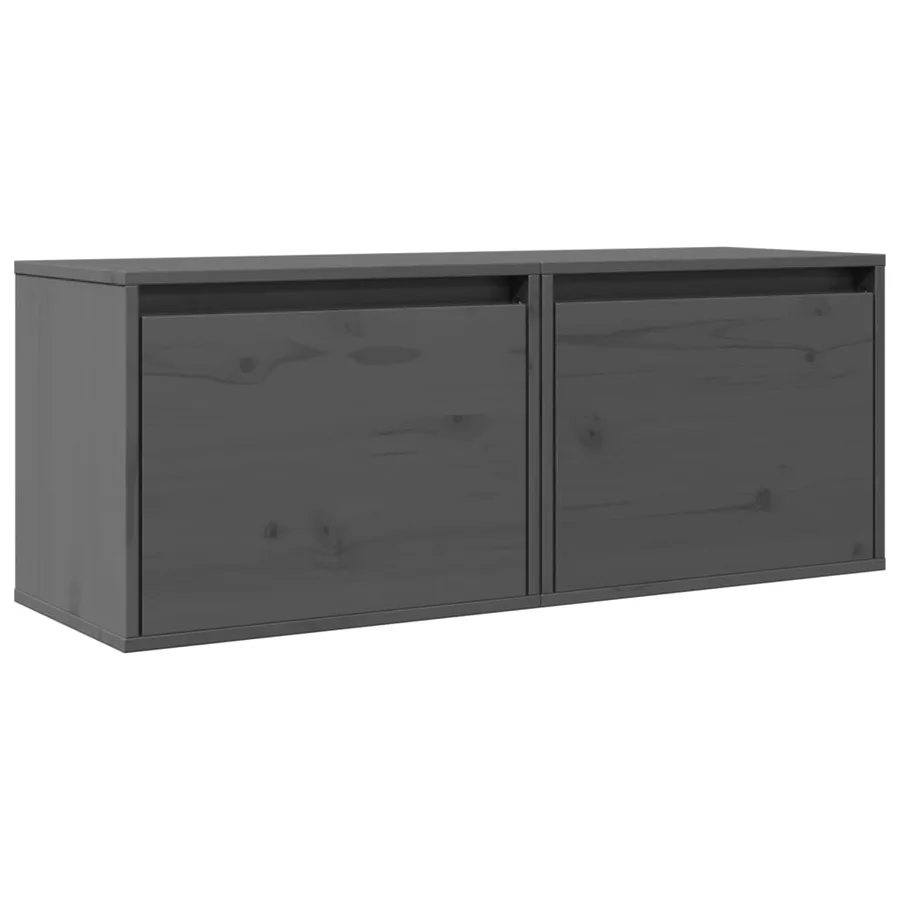 Armoires murales 2 pcs Gris 45x30x35 cm Bois de pin massif - 2