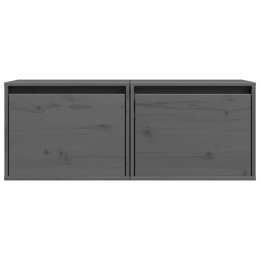 Armoires murales 2 pcs Gris 45x30x35 cm Bois de pin massif - 5