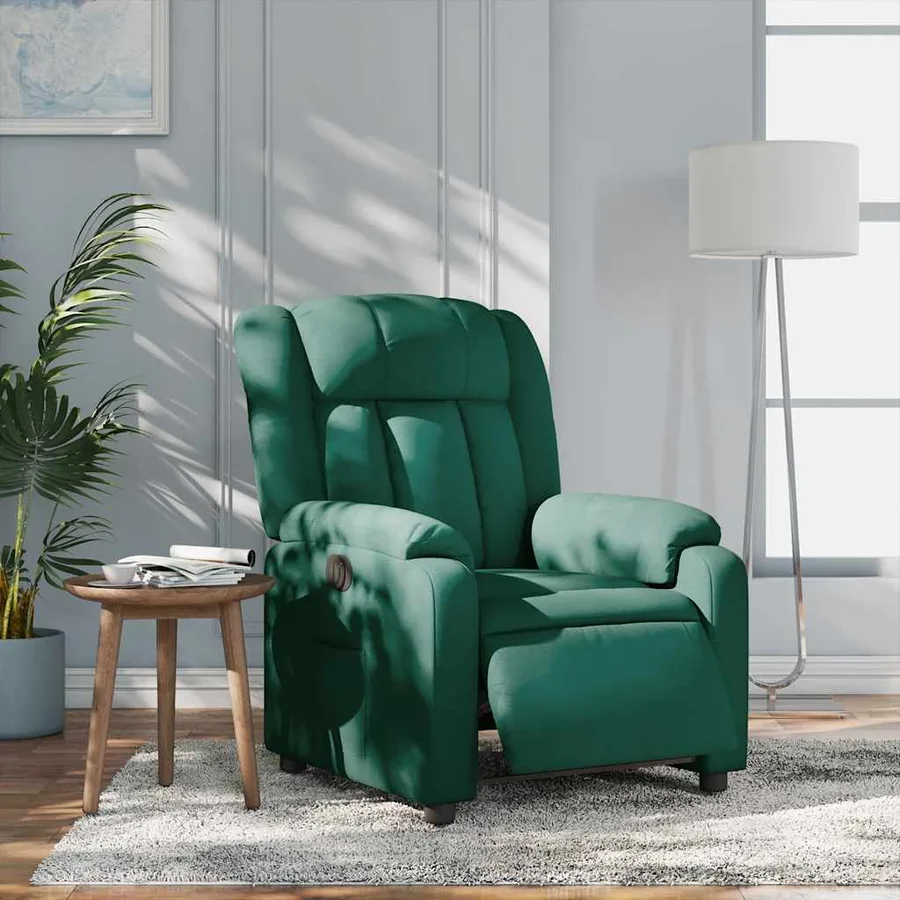 Fauteuil inclinable électrique Vert foncé Tissu - 15