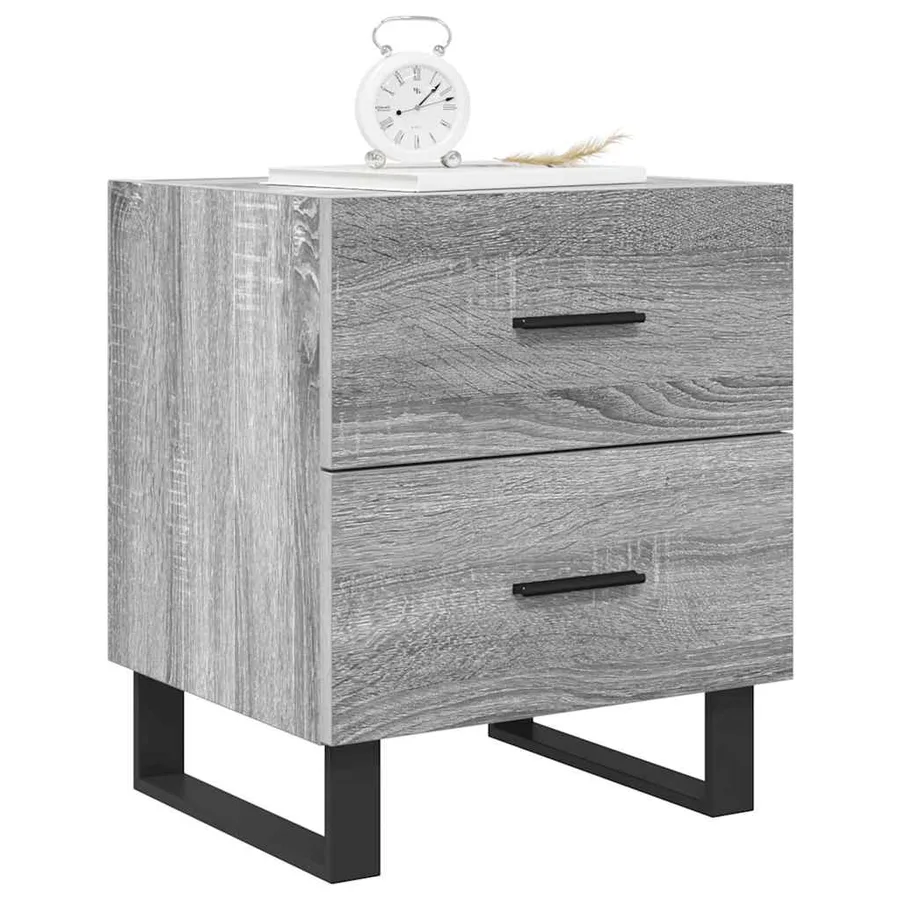 Tables de chevet 2 pcs sonoma gris 40x35x47,5 cm - 4