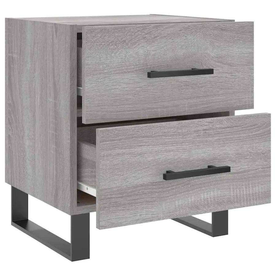 Tables de chevet 2 pcs sonoma gris 40x35x47,5 cm - 8