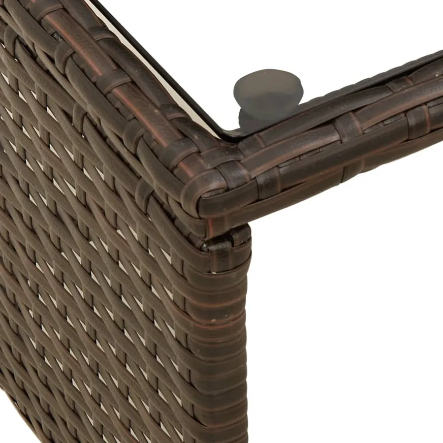 Canapé de jardin avec table et coussins en forme de L marron - 9