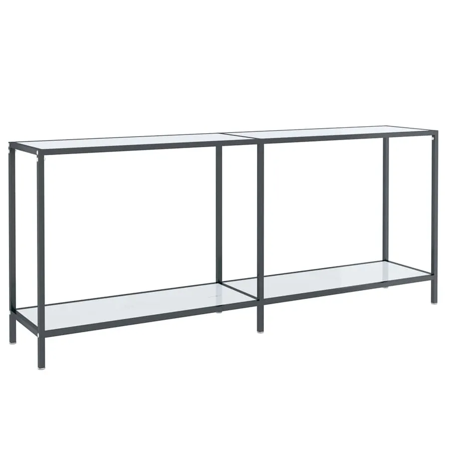 Table console Blanc 180x35x75,5 cm Verre trempé - 2