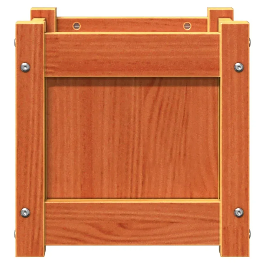 Jardinière cire marron 31x31x31 cm bois de pin massif - 5