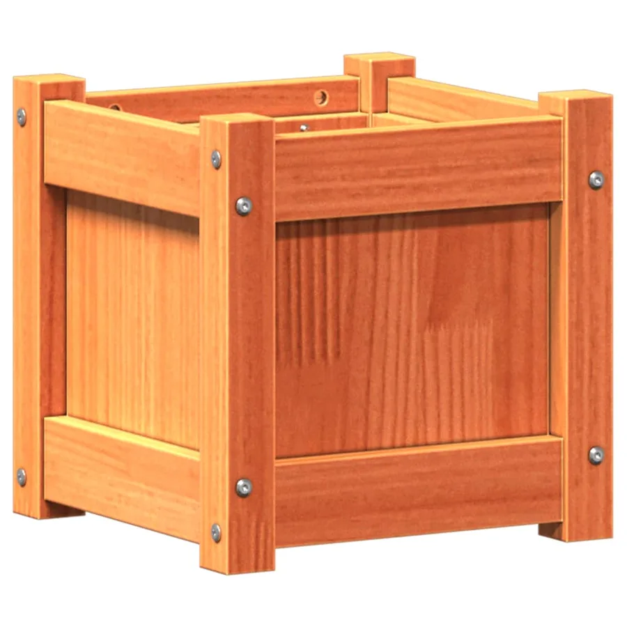 Jardinière cire marron 31x31x31 cm bois de pin massif - 7