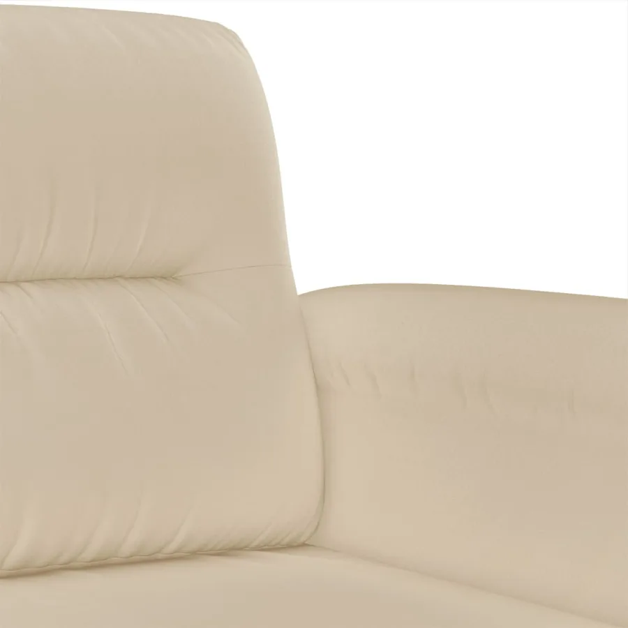 Ensemble de canapés 4 pcs avec coussins Crème Tissu microfibre - 8