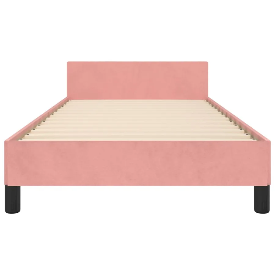 Cadre de lit sans matelas rose 80x200 cm velours - 6