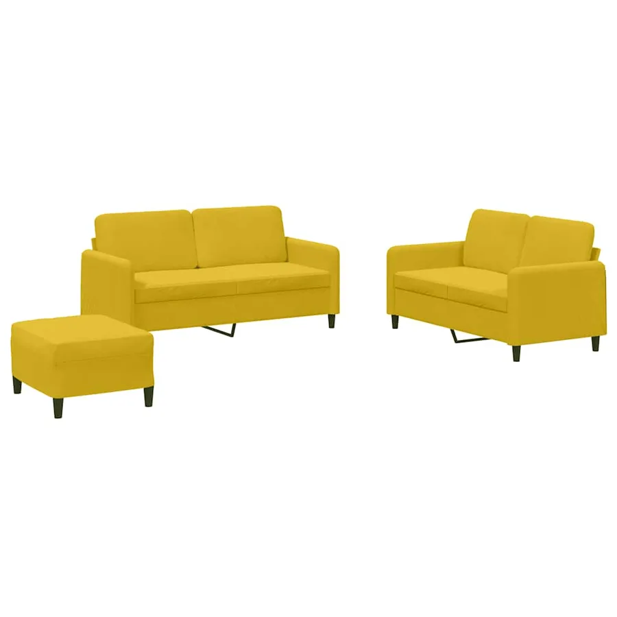 Ensemble de canapés 3 pcs jaune velours - 2