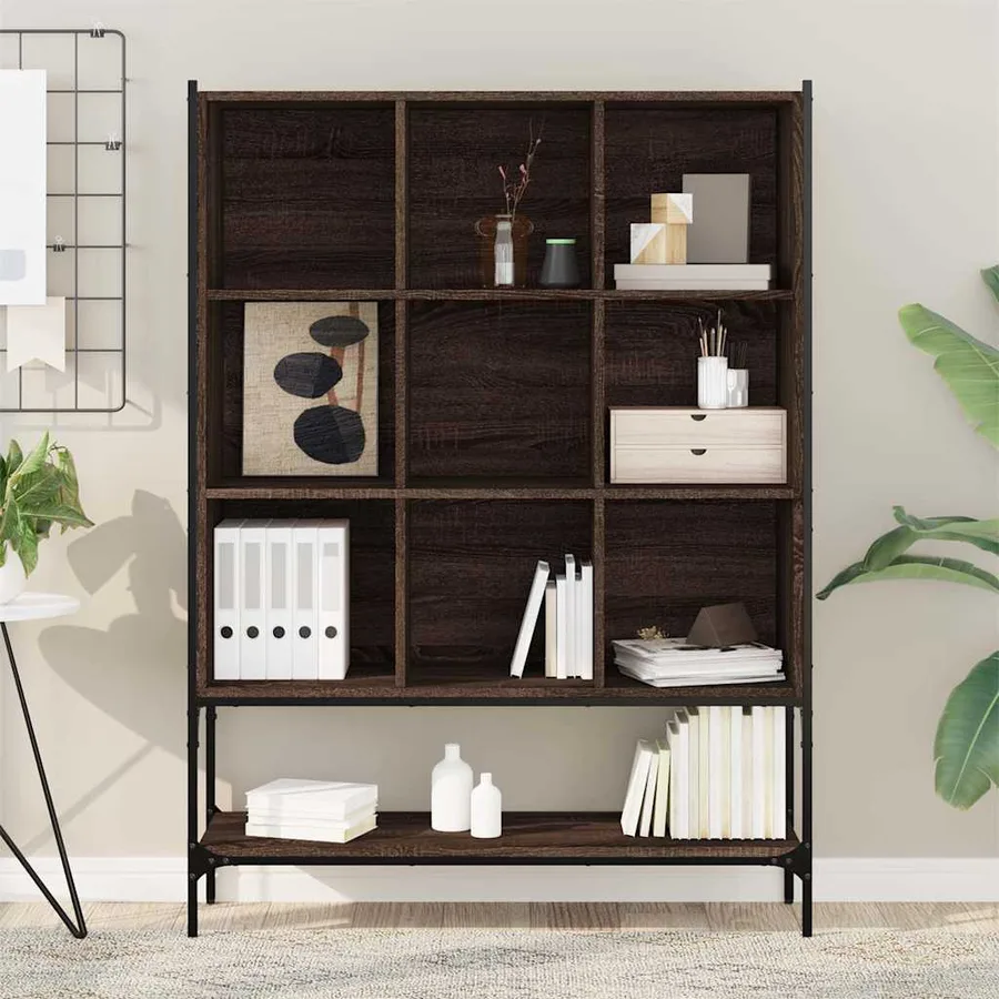 Bibliothèque chêne marron 102x30x141,5 cm bois d'ingénierie - 3