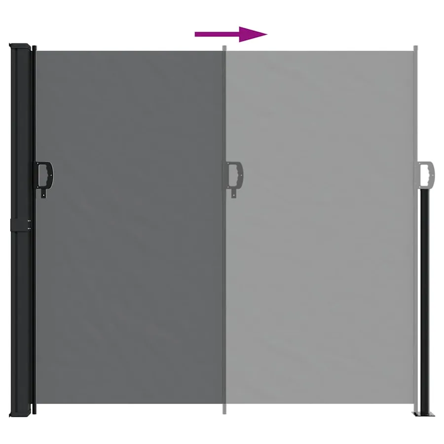 Auvent latéral rétractable noir 180x500 cm - 5