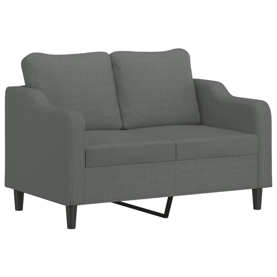 Ensemble de canapés 2 pcs avec coussins Gris foncé Tissu - 3