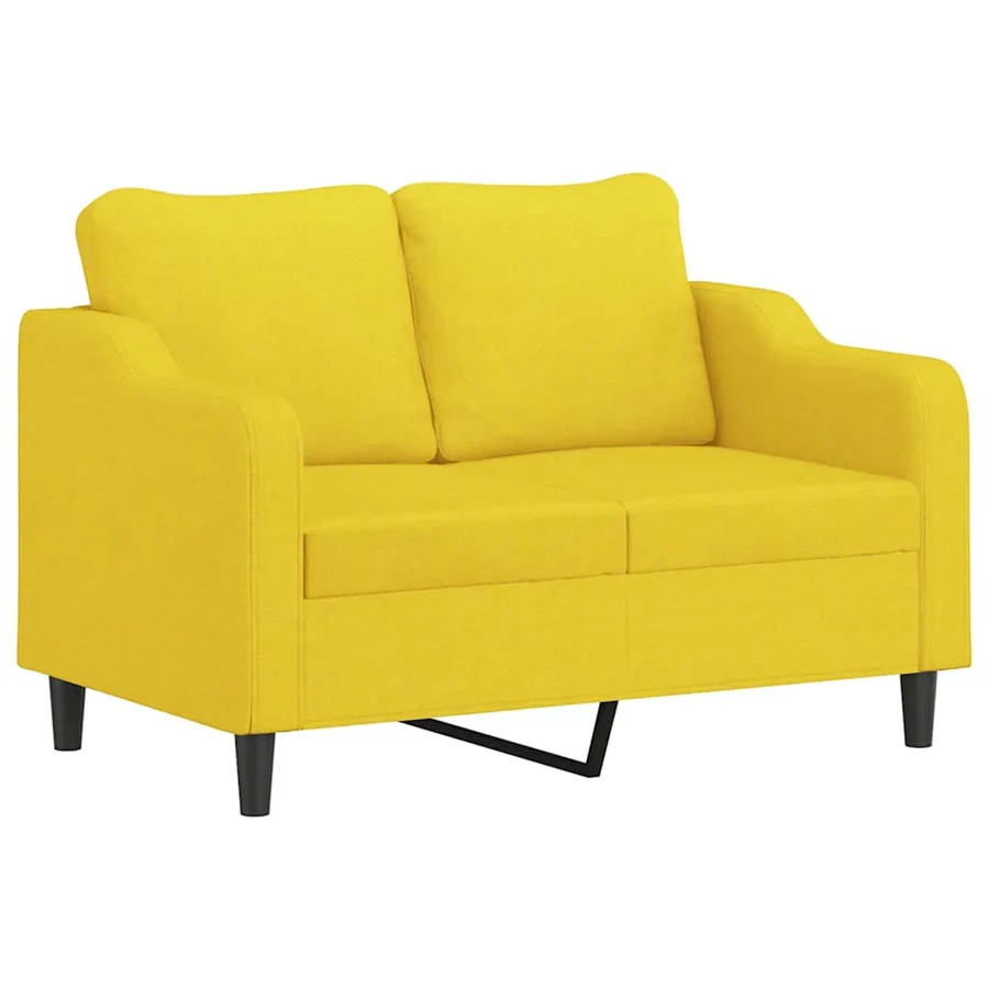 Ensemble de canapés 2 pcs avec coussins jaune clair tissu - 3