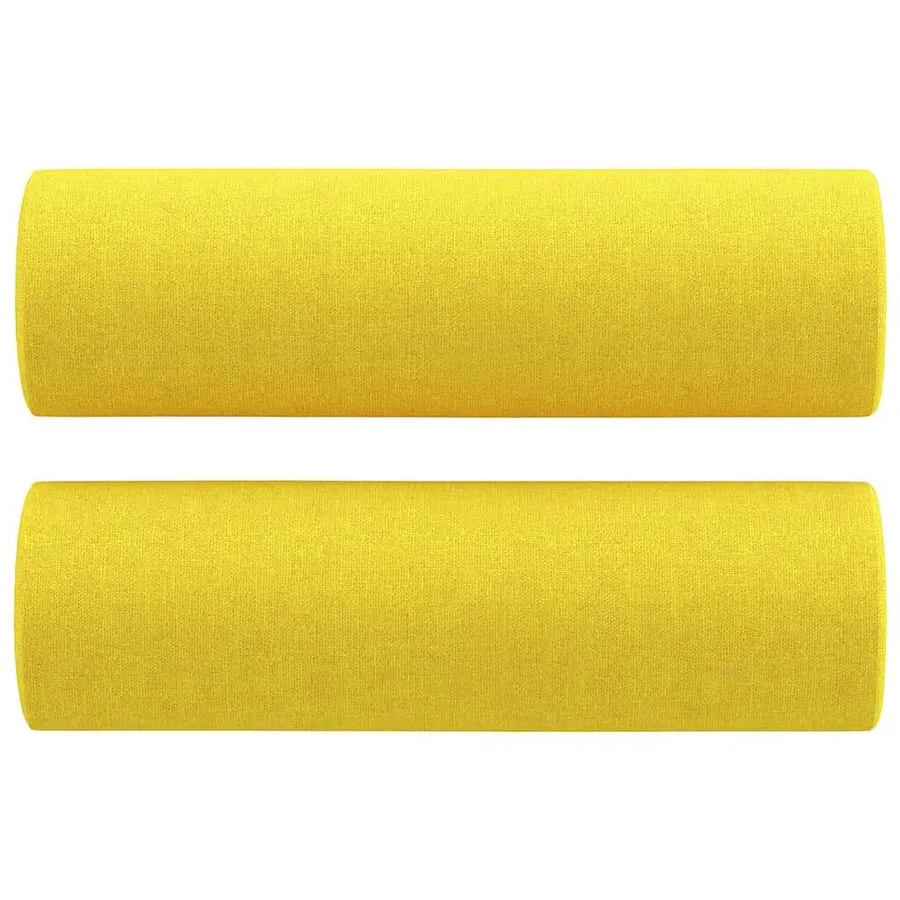 Ensemble de canapés 2 pcs avec coussins jaune clair tissu - 5