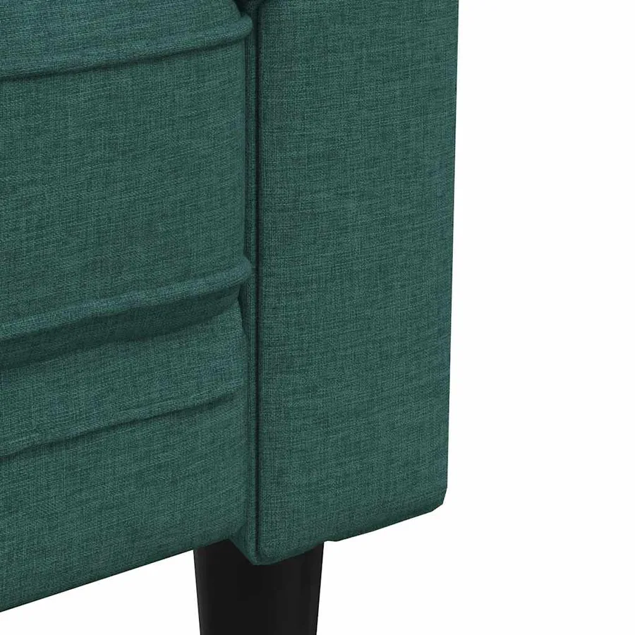 Ensemble de canapés 3 pcs vert foncé tissu - 7