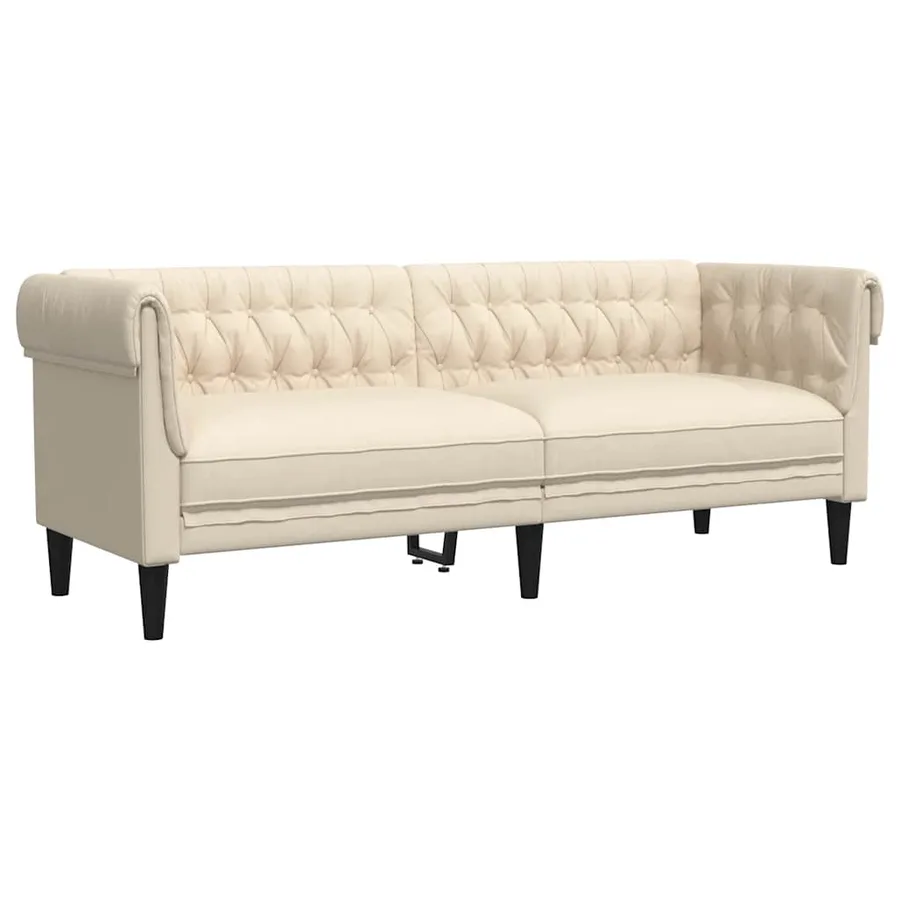 Canapé Chesterfield 3 places lin - 2