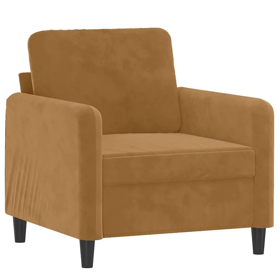 Fauteuil avec repose-pied Marron 60 cm Velours - 4