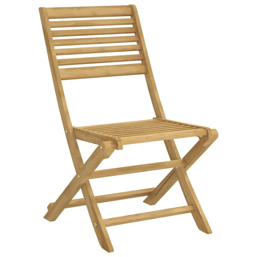 Chaises pliables de jardin lot de 8 bois massif d'acacia - 4