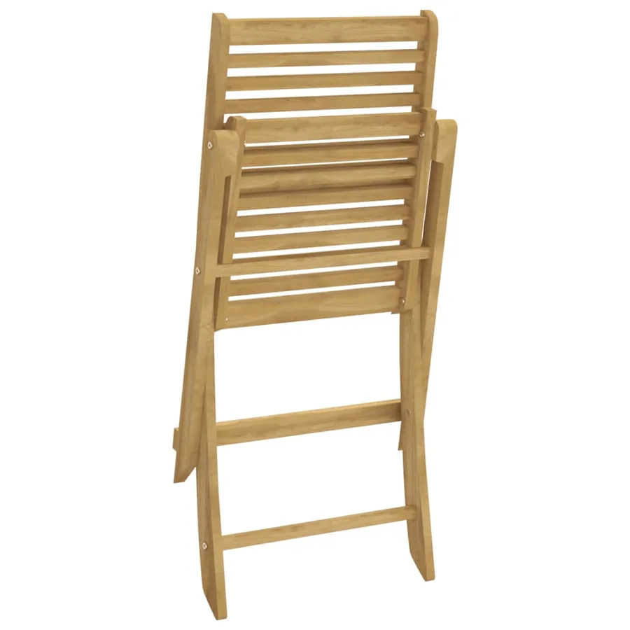 Chaises pliables de jardin lot de 2 bois massif d'acacia - 8