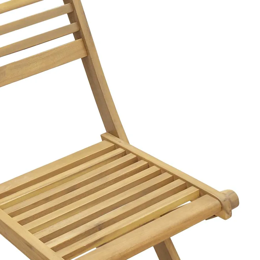 Chaises pliables de jardin lot de 2 bois massif d'acacia - 9