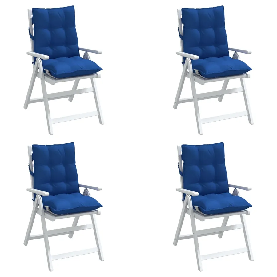 Coussins de chaise à dossier bas lot de 4 bleu royal - 4