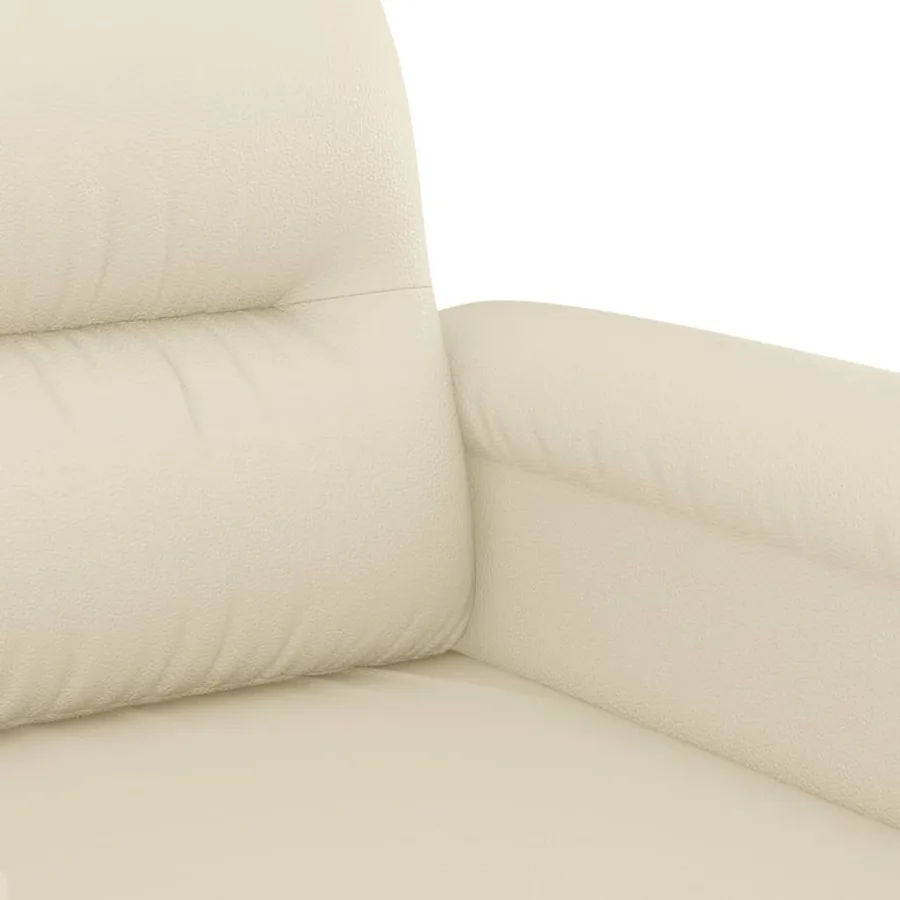 Ensemble de canapés 3 pcs avec coussins crème similicuir - 7