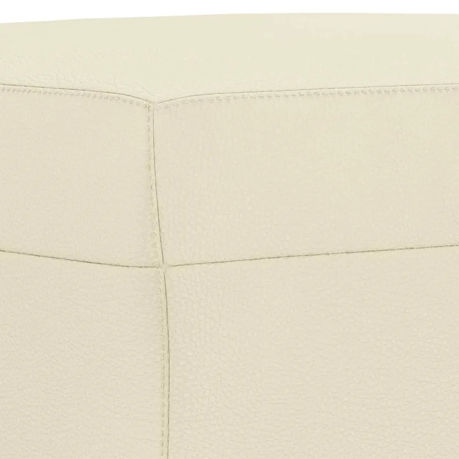 Ensemble de canapés 3 pcs avec coussins crème similicuir - 8