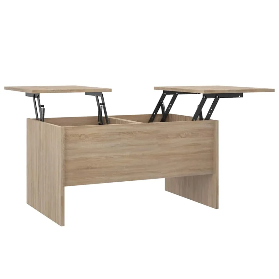Table basse chêne sonoma 80x50x42,5 cm bois d'ingénierie - 2