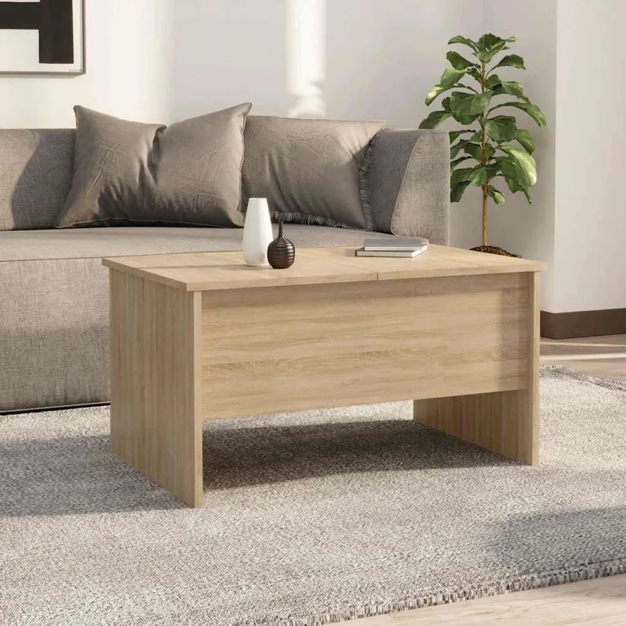 Table basse chêne sonoma 80x50x42,5 cm bois d'ingénierie - 3