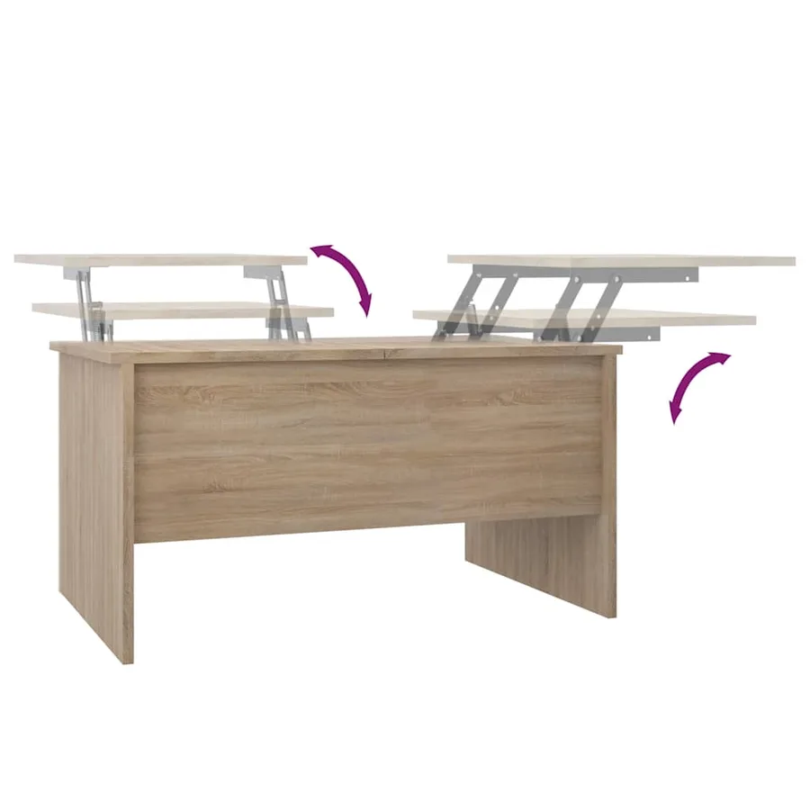 Table basse chêne sonoma 80x50x42,5 cm bois d'ingénierie - 8