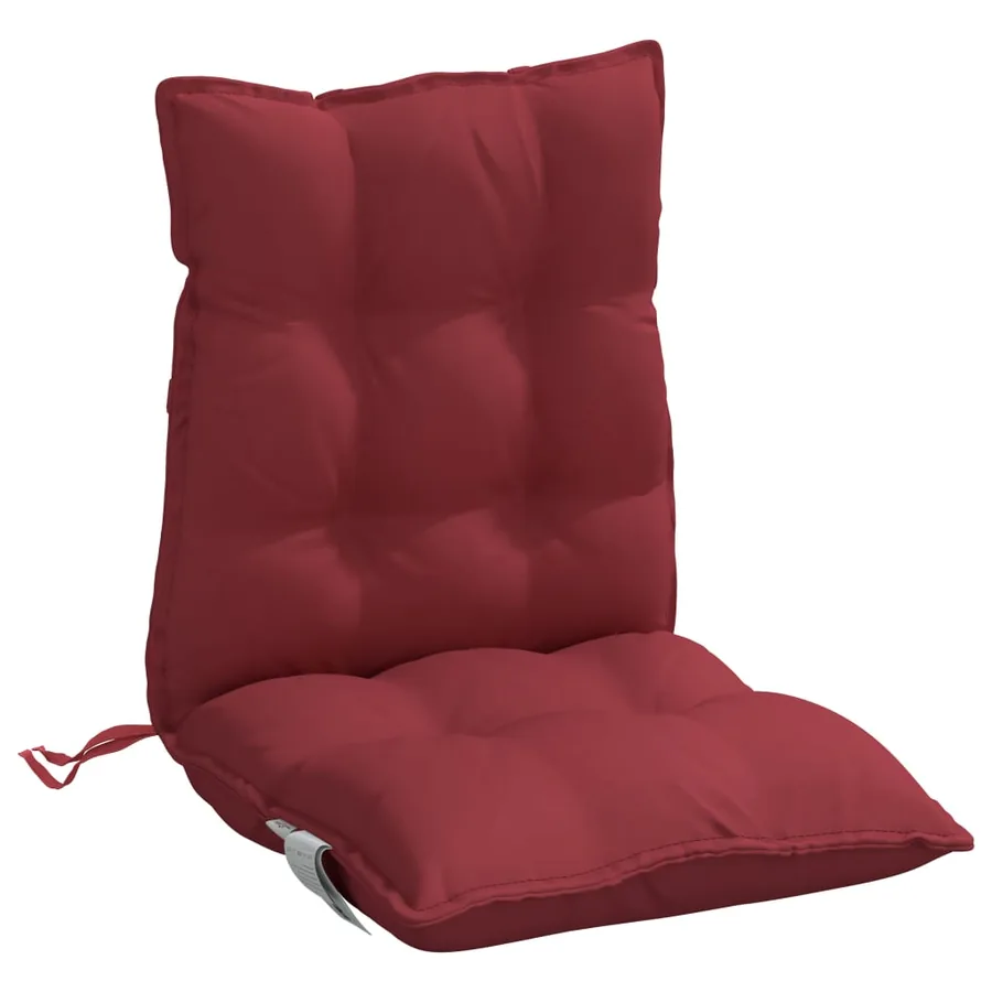 Coussins de chaise à dossier bas lot de 2 rouge bordeaux - 5