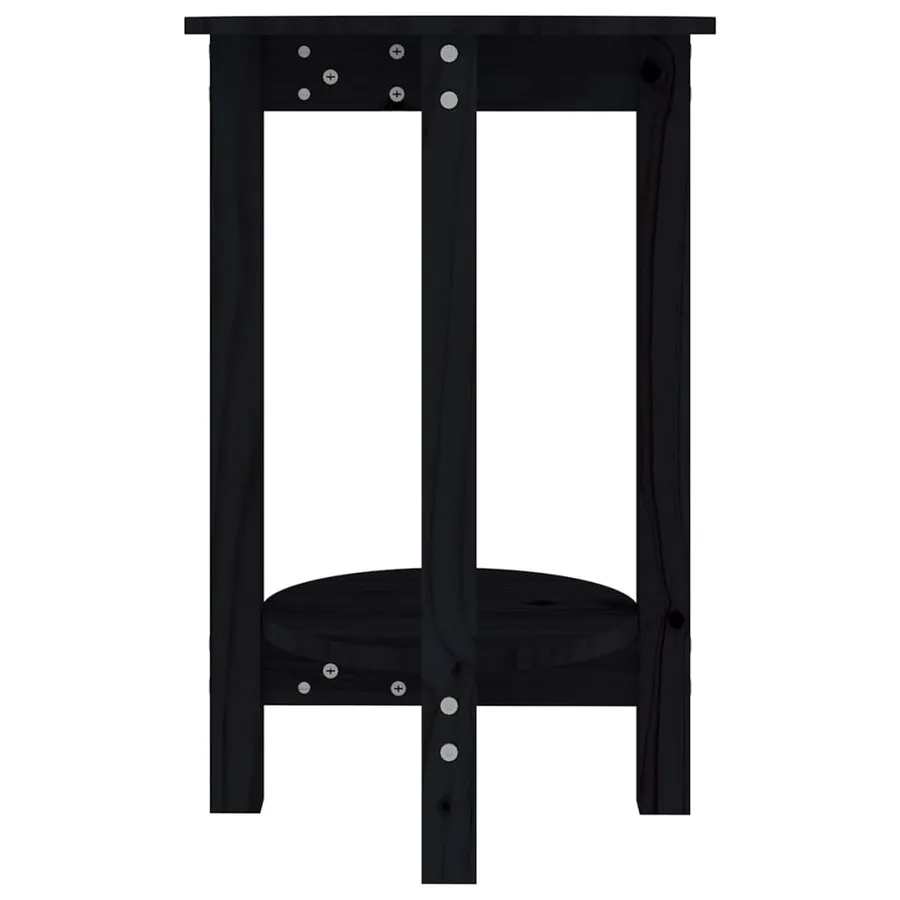 Table basse Noir Ø 40x60 cm Bois massif de pin - 5