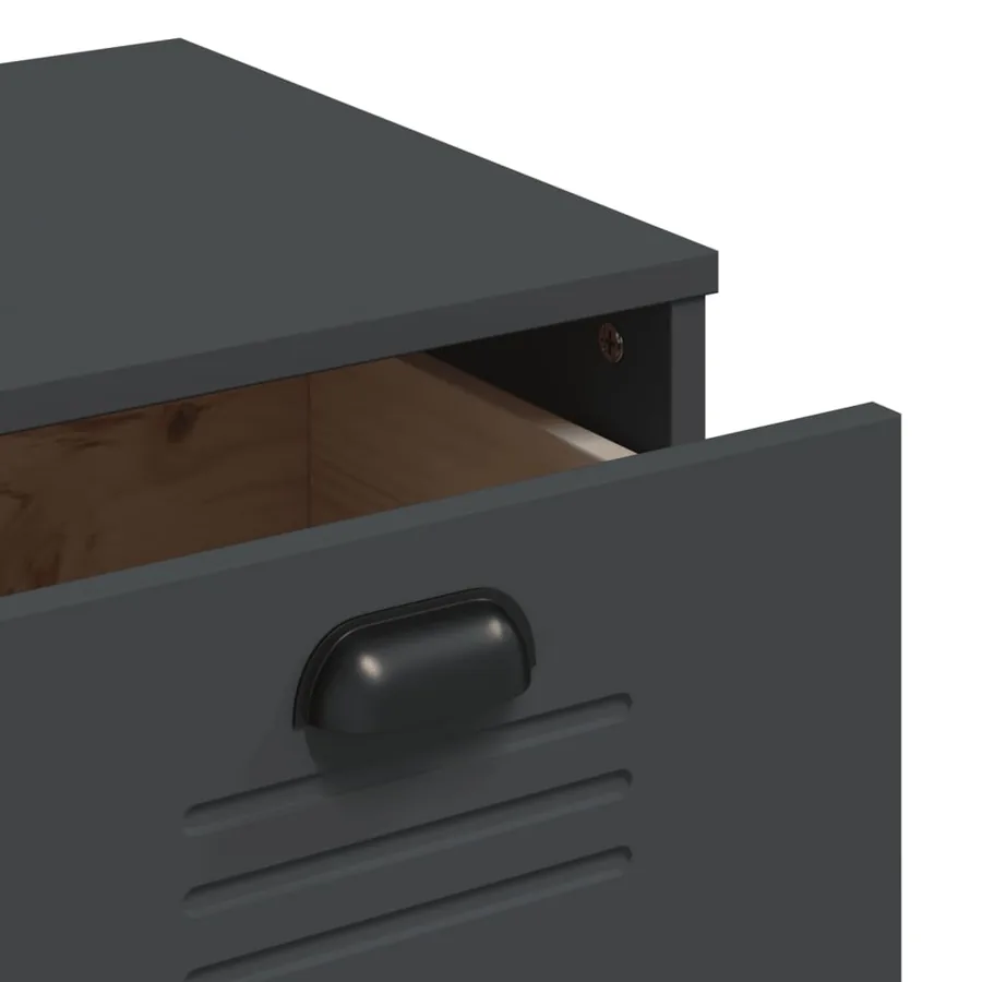 Buffet VIKEN gris anthracite 80x40x80 cm bois d'ingénierie - 9