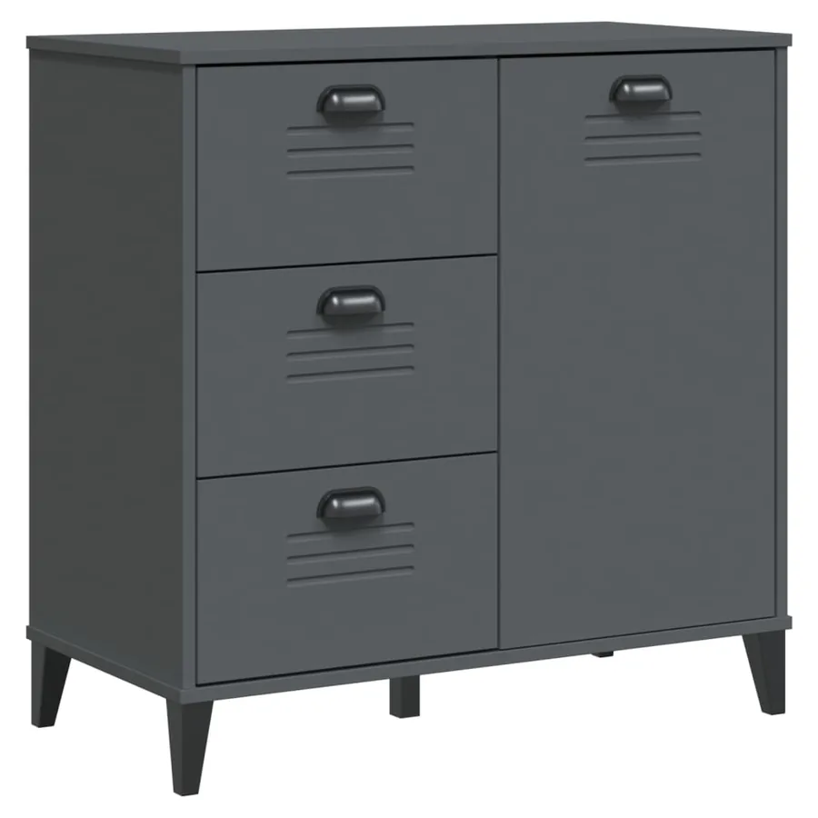 Buffet VIKEN gris anthracite 80x40x80 cm bois d'ingénierie - 2