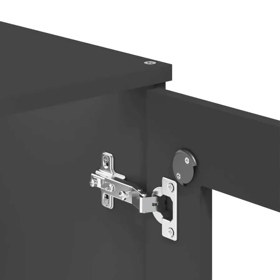 Buffet VIKEN gris anthracite 80x40x190 cm bois massif de pin - 11