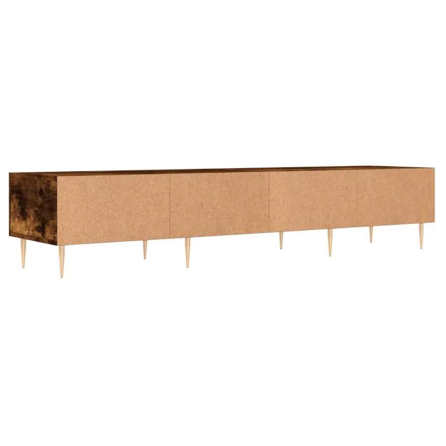 Meuble TV chêne fumé 150x36x30 cm bois d'ingénierie - 8