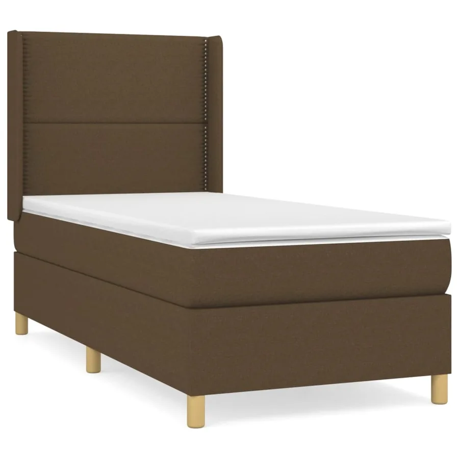 Sommier à lattes de lit avec matelas Marron foncé 90x200 cm - 2