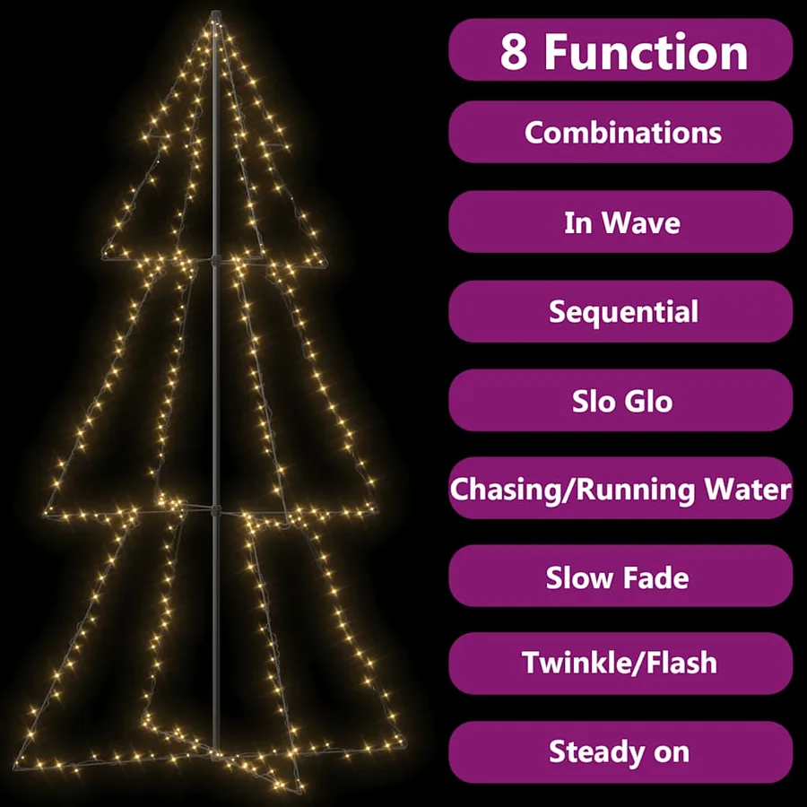 Arbre de Noël cône 300 LED d'intérieur/d'extérieur 120x220 cm - 3