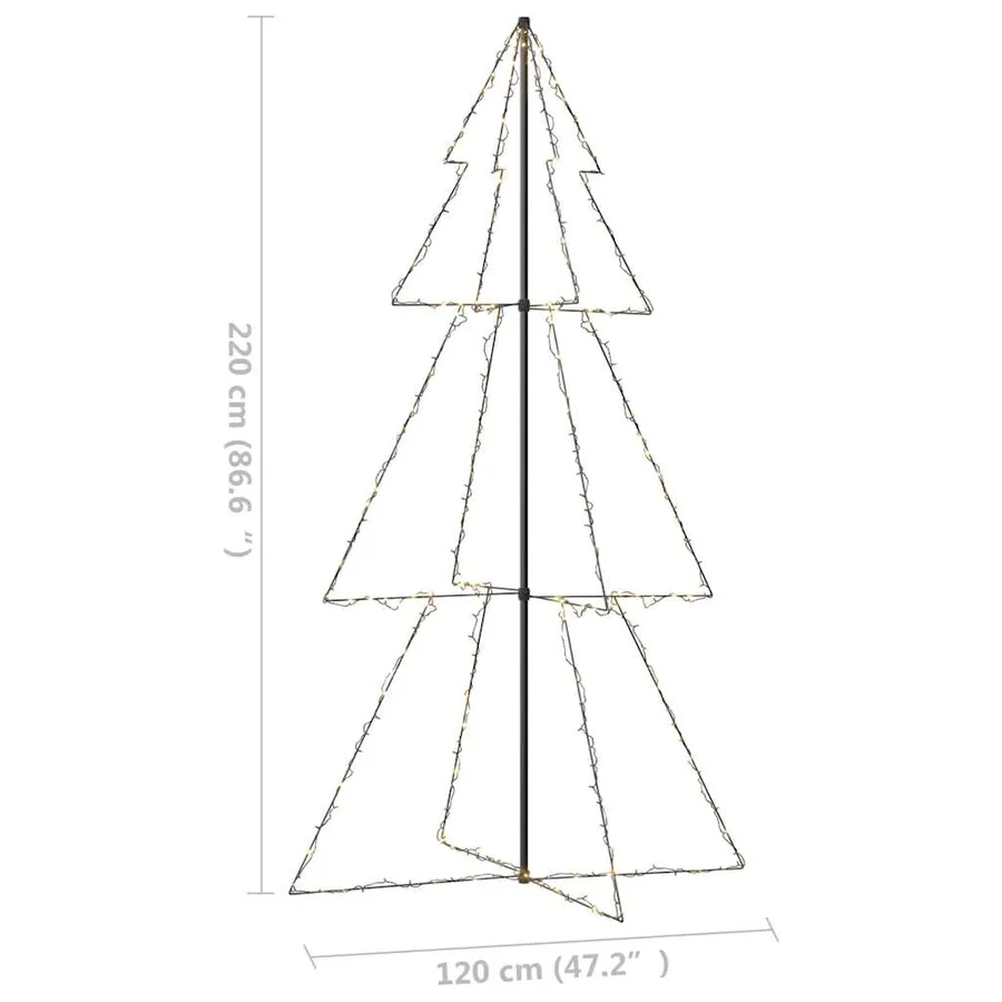 Arbre de Noël cône 300 LED d'intérieur/d'extérieur 120x220 cm - 7