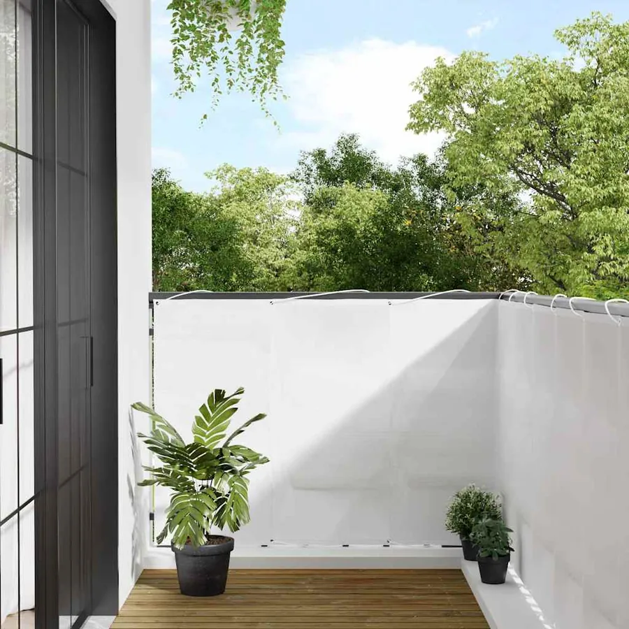Écran de balcon blanc 120x1000 cm 100% polyester oxford