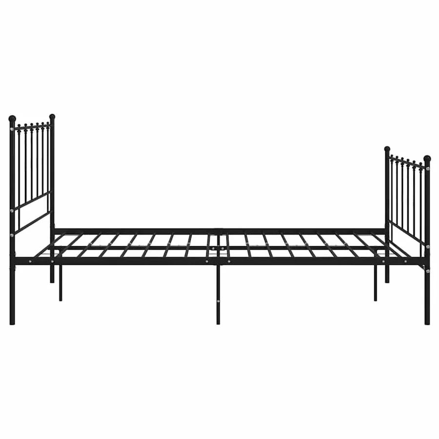 Cadre de lit sans matelas noir métal 120x200 cm - 4