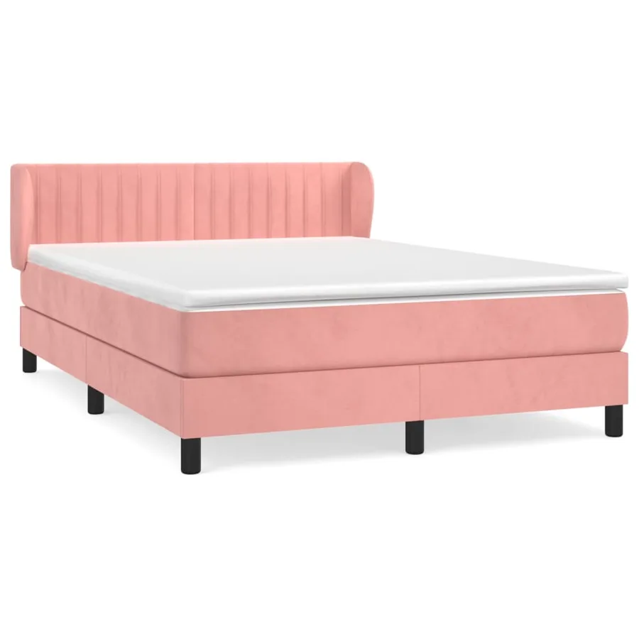 Sommier à lattes de lit avec matelas Rose 140x200 cm Velours - 2